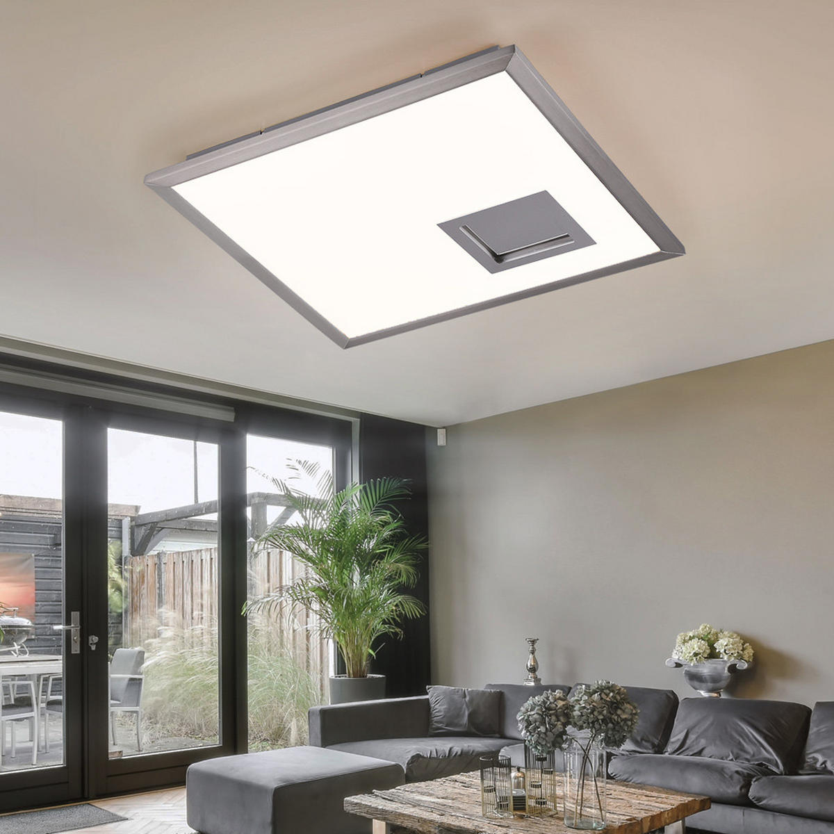 LED DECKENLEUCHTE PORTLAND Silber - Silberfarben, Metall (45/45/4cm)