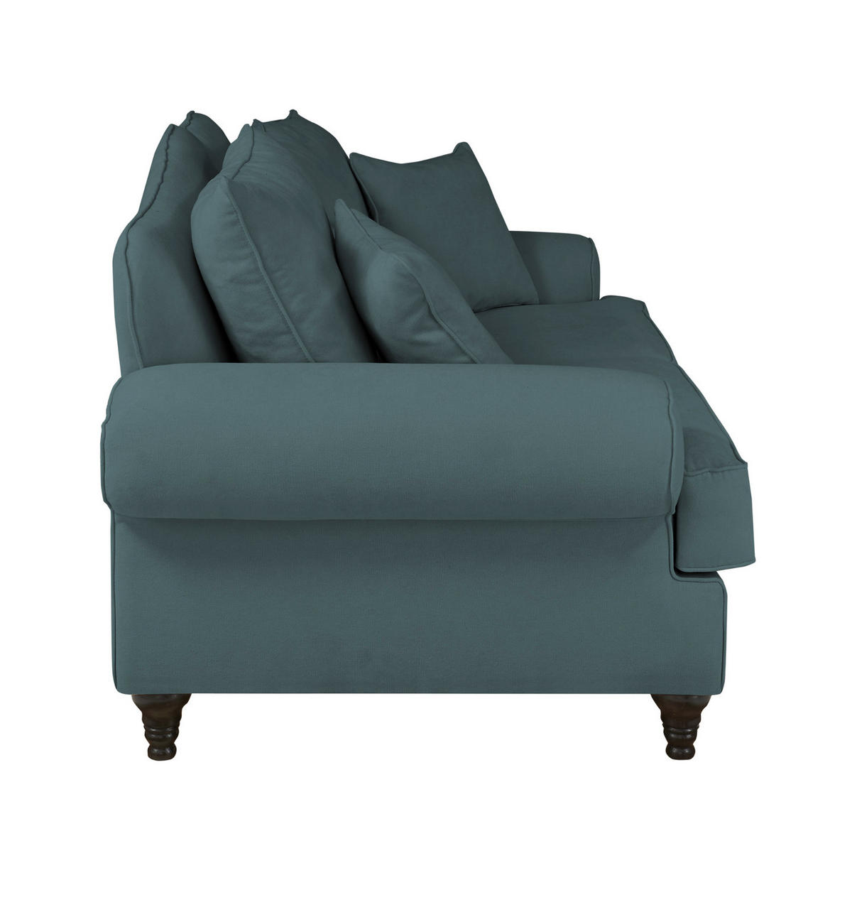 SOFA blaugrün Landhaus, Couch 2-Sitzer 170 cm - Dunkelgrün, Holz/Textil (170/95/100cm) - Furn.Design