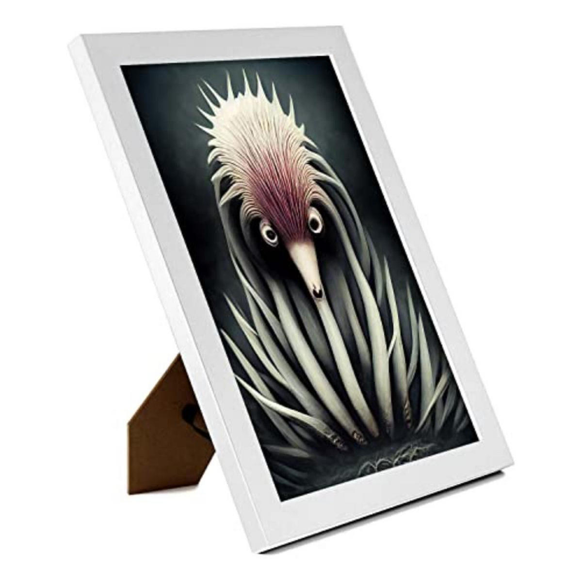 POSTER Set mit 4 Schwarz und weiß Tier im T Burton Goth Stil A4 Weißer Rahmen - Weiß, Papier (29.7/3cm) - Nacnic