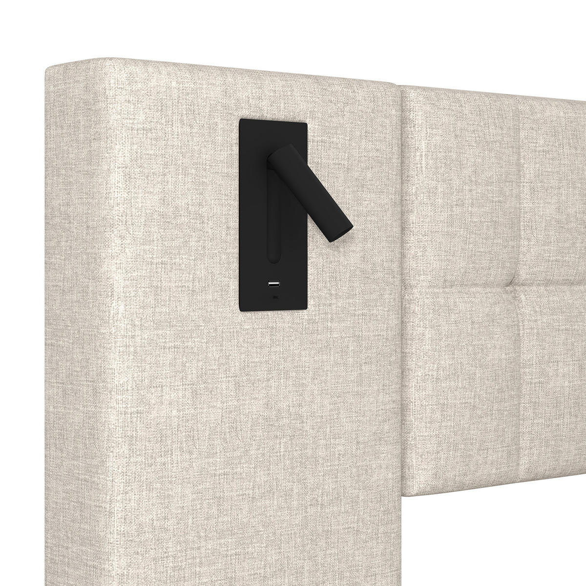 POLSTERBETT 180/200 cm in Beige Leinen mit LED, Spot und USB Design - Beige, Holzwerkstoff/Textil (180/200cm) - STILVORA