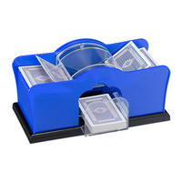 KARTENMISCHMASCHINE manuell - Blau, Kunststoff (23/15cm) - Relaxdays