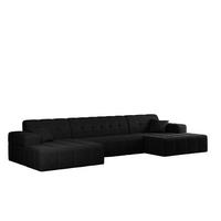 ECKSOFA U-form Wohnzimmer NIMES Stoff VERITA Schwarz - Schwarz, Holz/Textil (350/168cm) - Kaiser Möbel