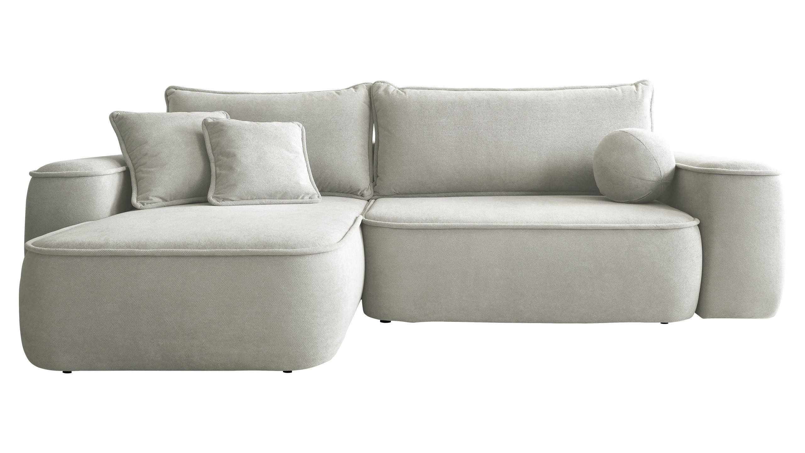 ECKSOFA Sandby - Creme/Schwarz, Holz/Kunststoff (283/168cm) - MIRJAN24