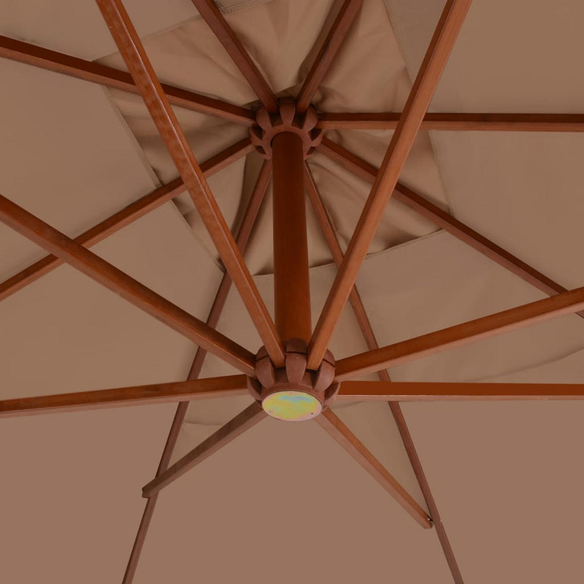 AMPELSCHIRM mit Holz-Mast 400x300 cm Taupe - Taupe, Textil (300/400cm) - furnicato