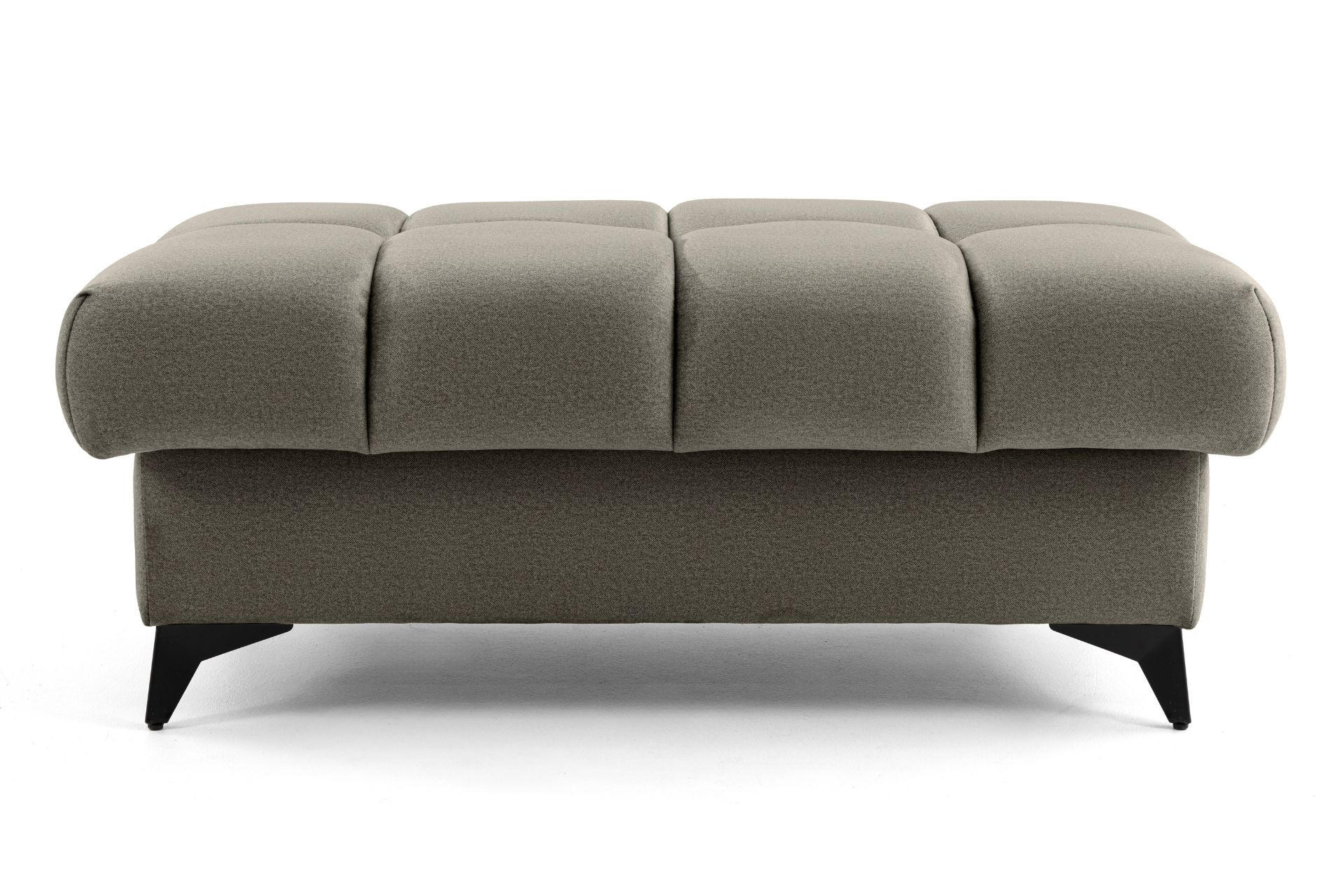 POUF PUDDING 110 x 60 cm Velours Beige - Beige/Schwarz, Holz/Textil (110/43/60cm) - Muffo