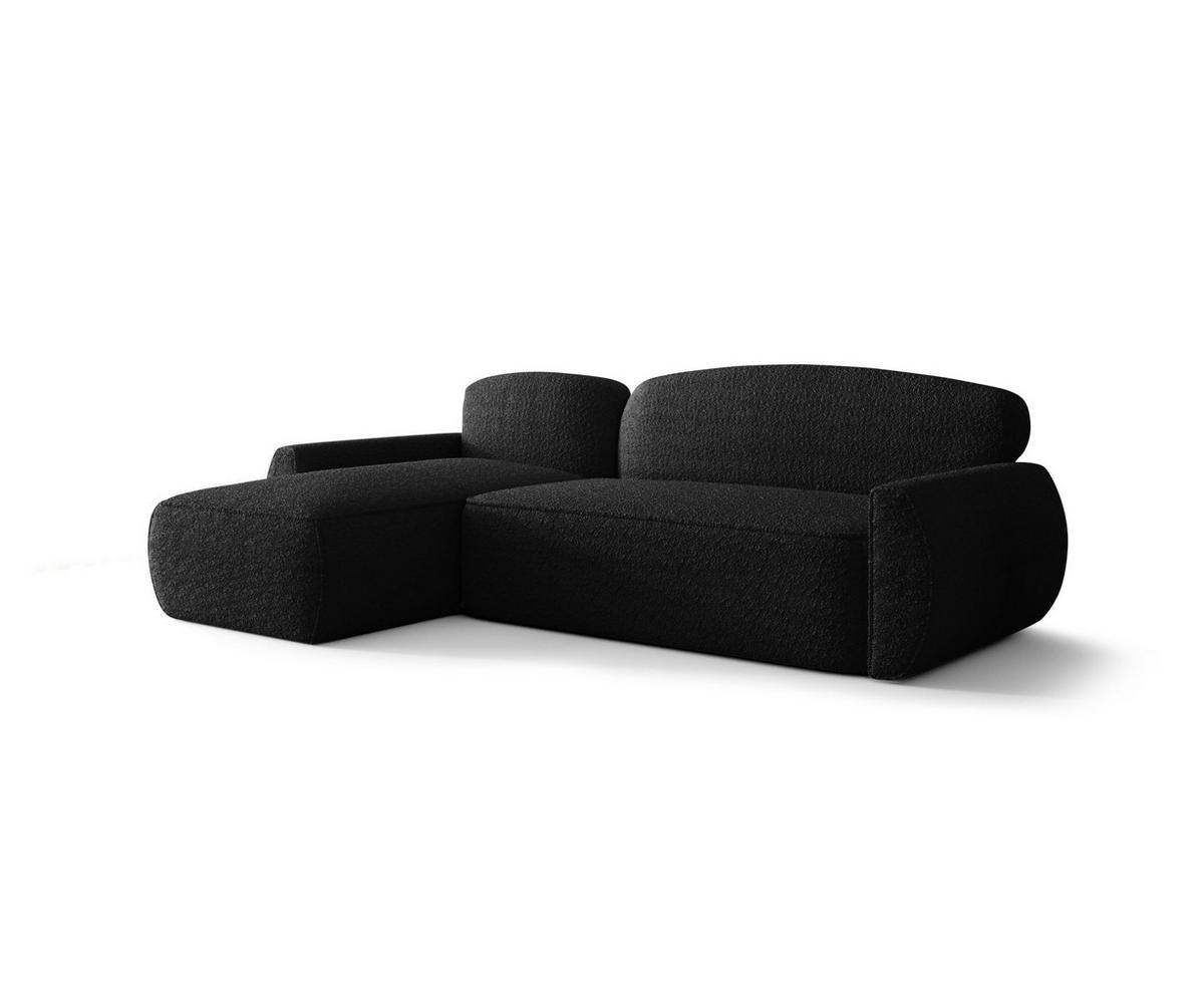 ECKSOFA mit Schlaffunktion LUCAS Quelle 100 Links - Schwarz, Textil (240/145cm) - Bedante