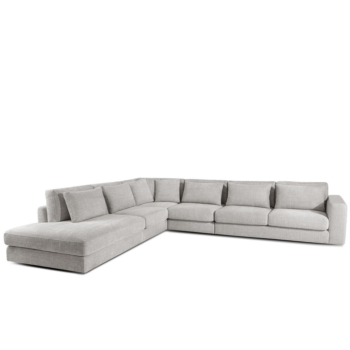 ECKSOFA XL links VERUS - Hellgrau, Holz/Holzwerkstoff (377/328cm) - KONSIMO®