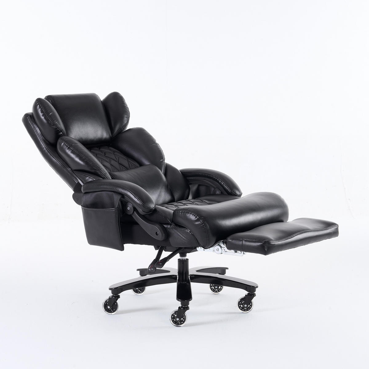 CHEFSESSEL DE-40955 mit Massage- und Heizfunktion neigbar bis 150° Schwarz - Schwarz, Metall (88/112.5/70cm) - ComfortXL