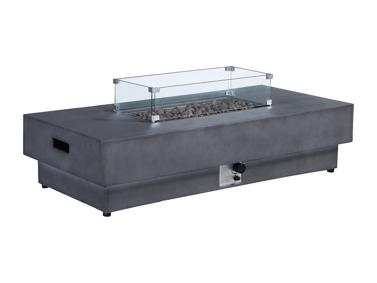 FEUERSCHALE - 152cm x 69.5cm - Kunststein - anthrazitgrau - SEROZA - Anthrazit, Stein (152/52.4/69.5cm) - Vente-Unique