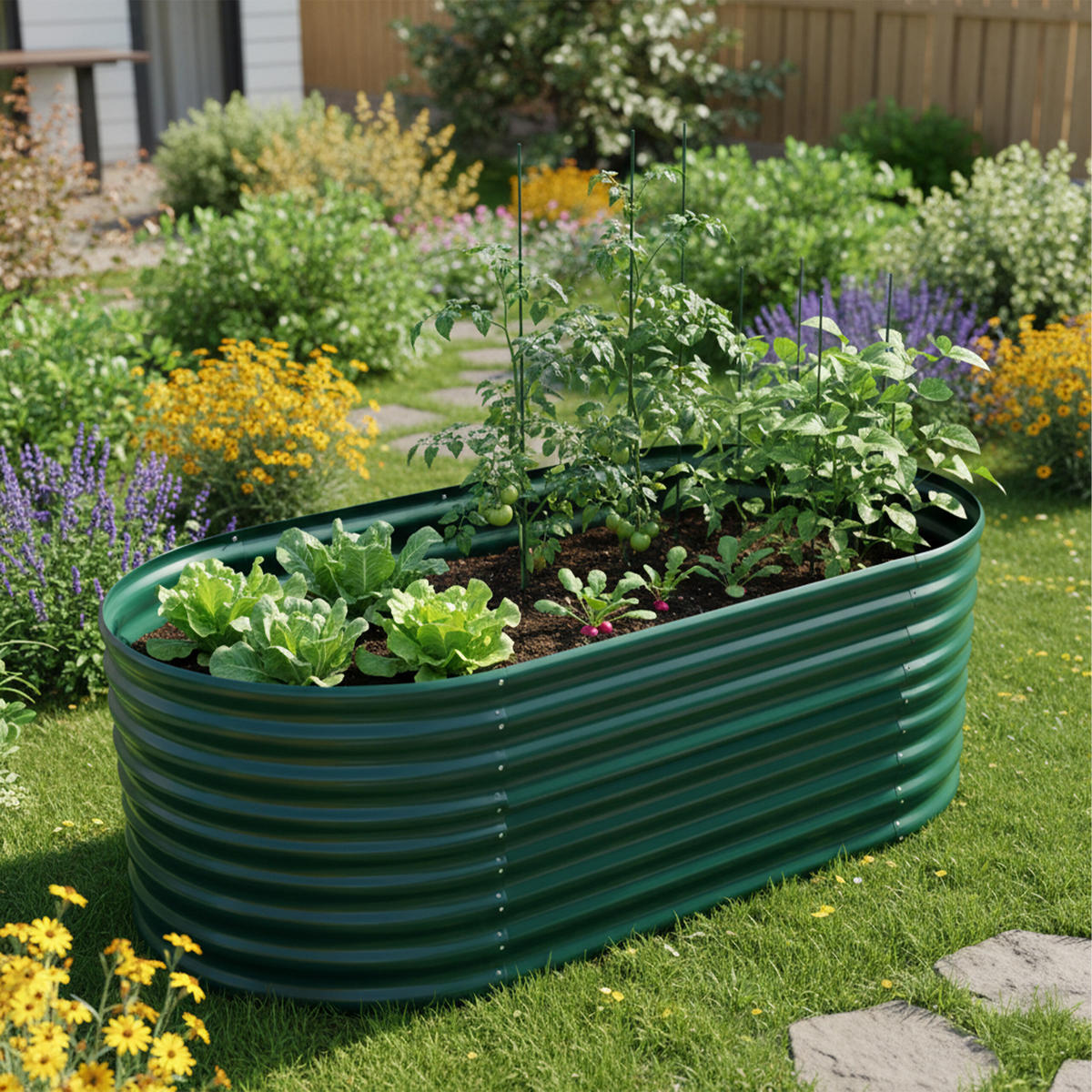 VYVÝŠENÝ - zelená, kov (200/80/100cm) - Relaxdays