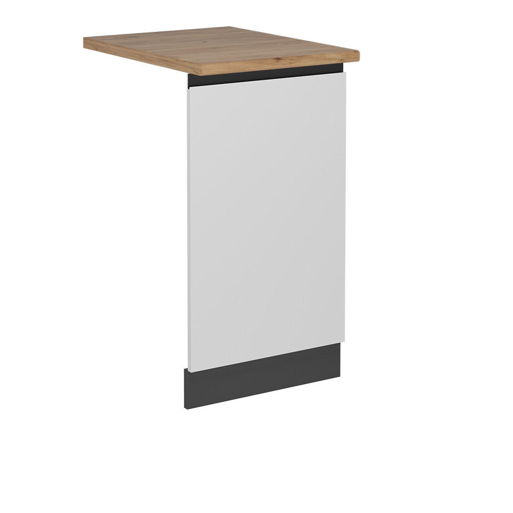 GESCHIRRSPÜLBLENDE R-Line Weiß 45 cm , AP Eiche - Anthrazit/Weiß, Holzwerkstoff (45/81.8/1.6cm) - Vicco