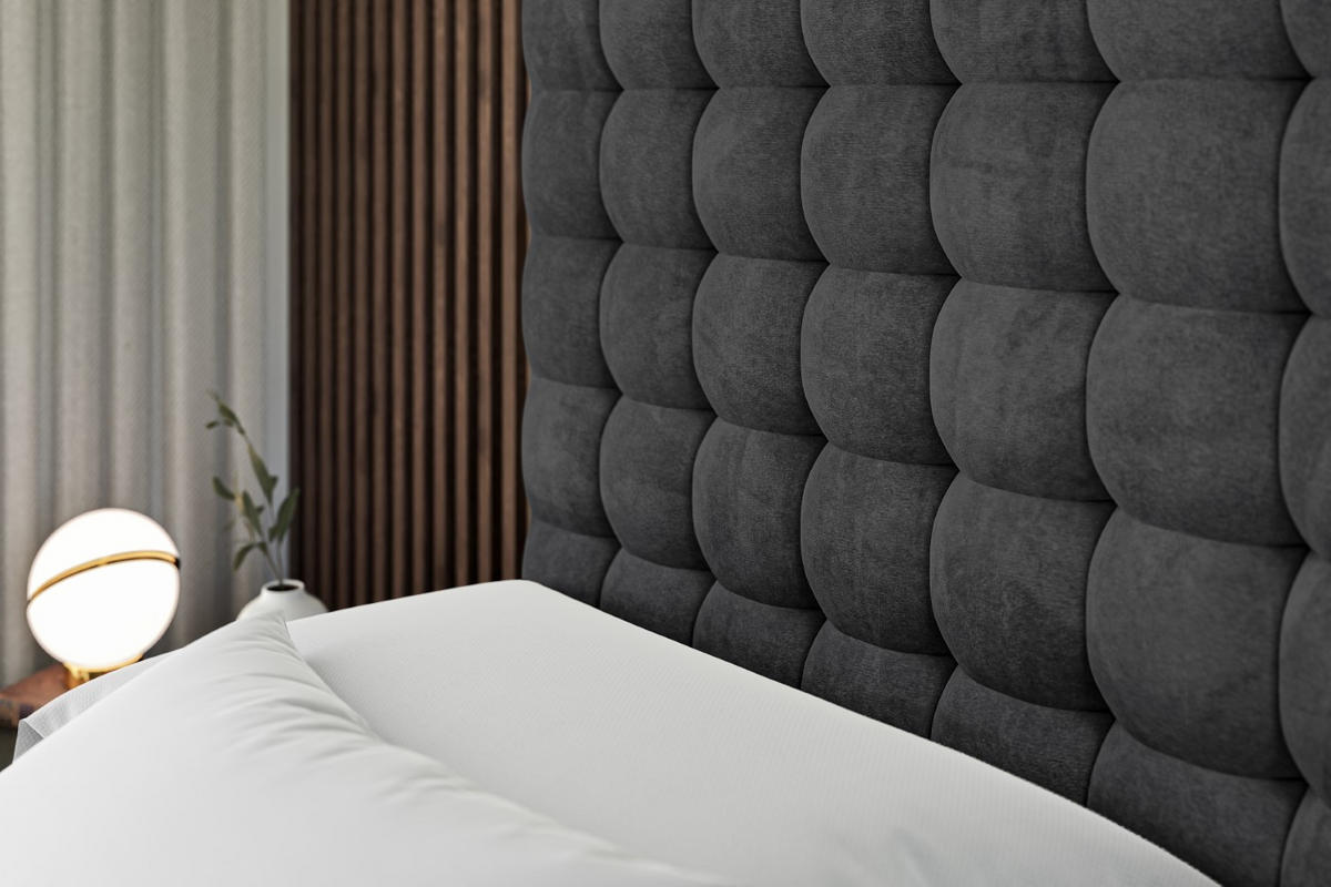 BOXBETT mit H4-Matratze und Lattenrost - VIONE - 140x200 Schwarz - Schwarz, Holzwerkstoff (140/200cm) - ALTDECOR