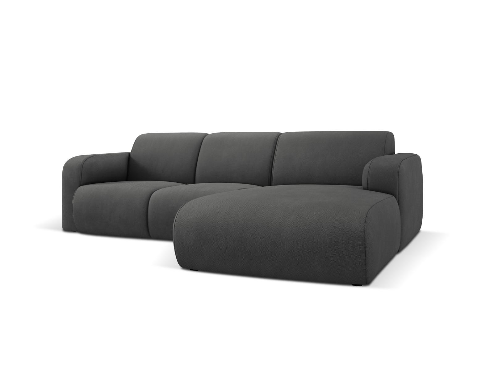 ECKSOFA rechts Molino aus strukturiertem Stoff dunkelgrau 4 Sitzplätze - Dunkelgrau, Textil (170/250cm) - Micadoni