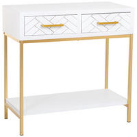 KONSOLENTISCH aus Metall und Holz, 80x42x79cm - Weiß, Holz (42/80/79cm) - Wanderlust