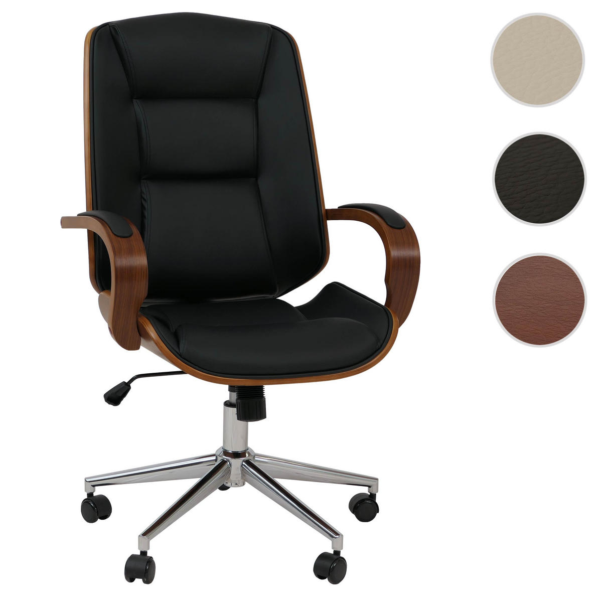 PISARNIŠKI STOL Črn - črna, tekstil (61/110/74cm) - MCW