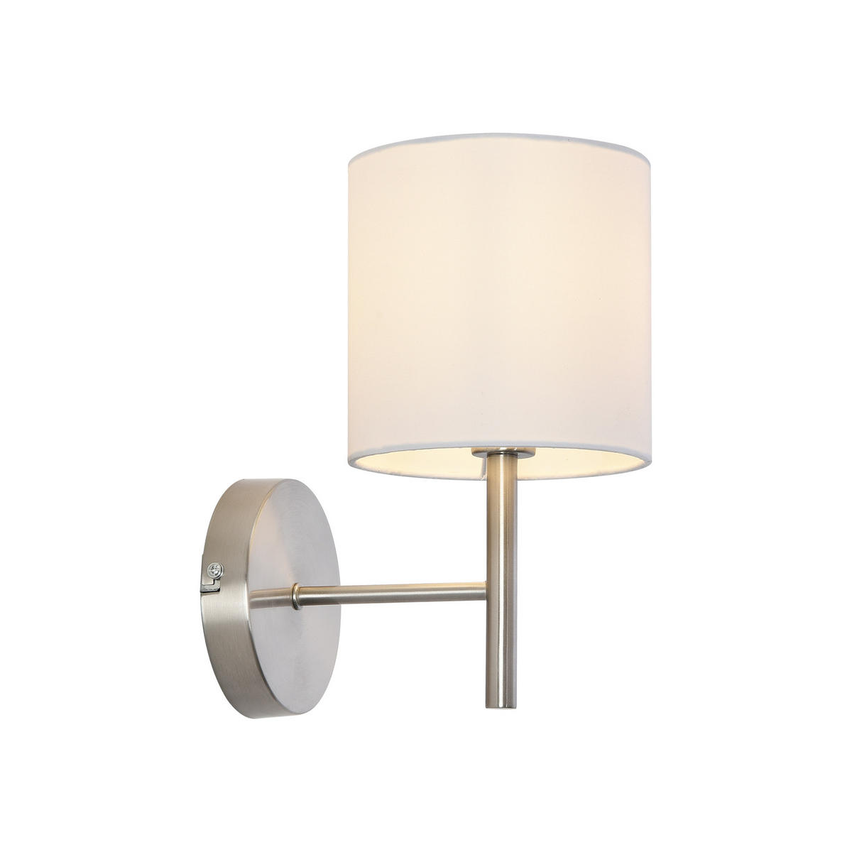 WANDLEUCHTE Winsford - Silberfarben/Weiß, Textil/Metall (21/27/15cm) - lux.pro