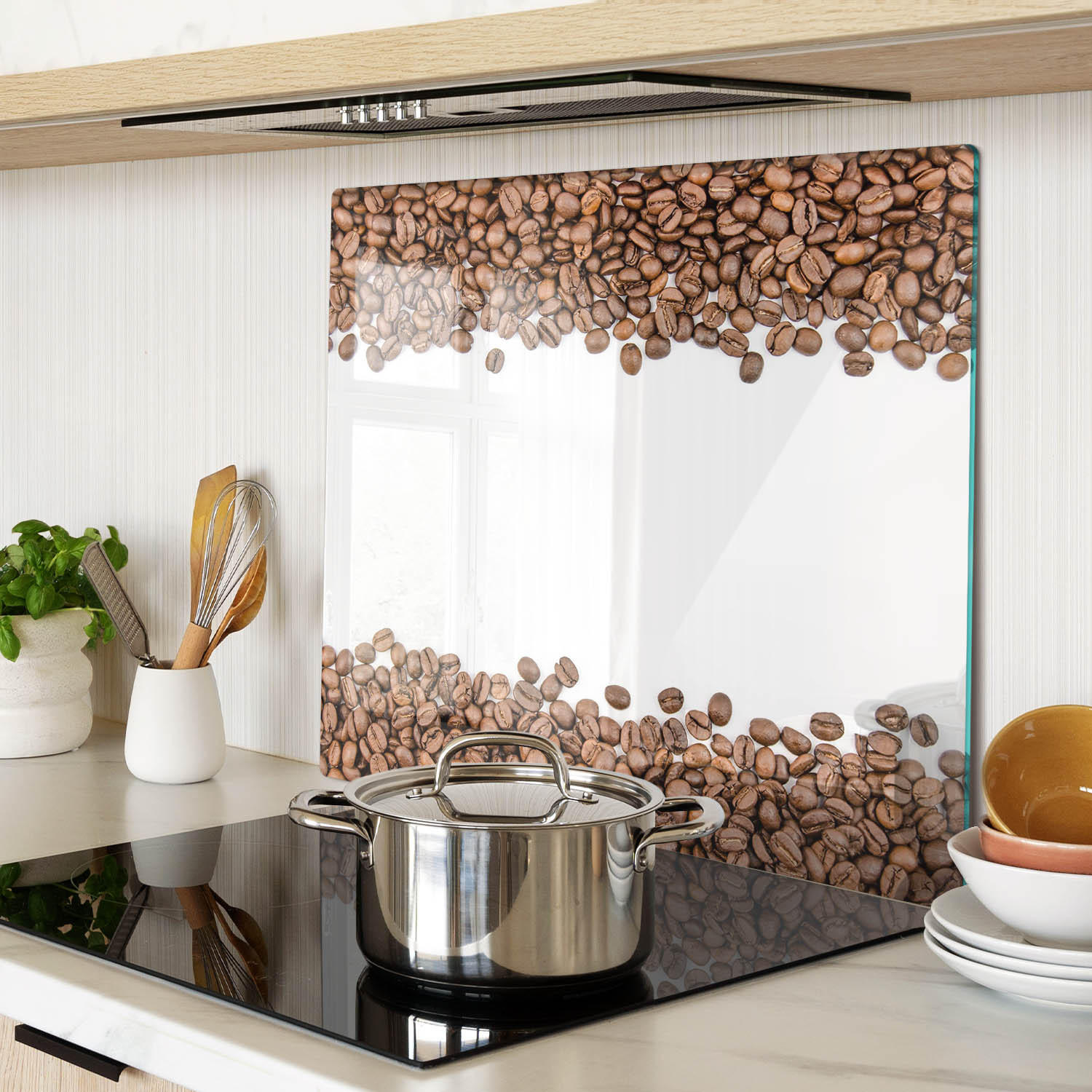 GLASPLATTE 60x52 cm Kaffeebohnen - Braun, Glas (60/0.4/52cm) - TULUP
