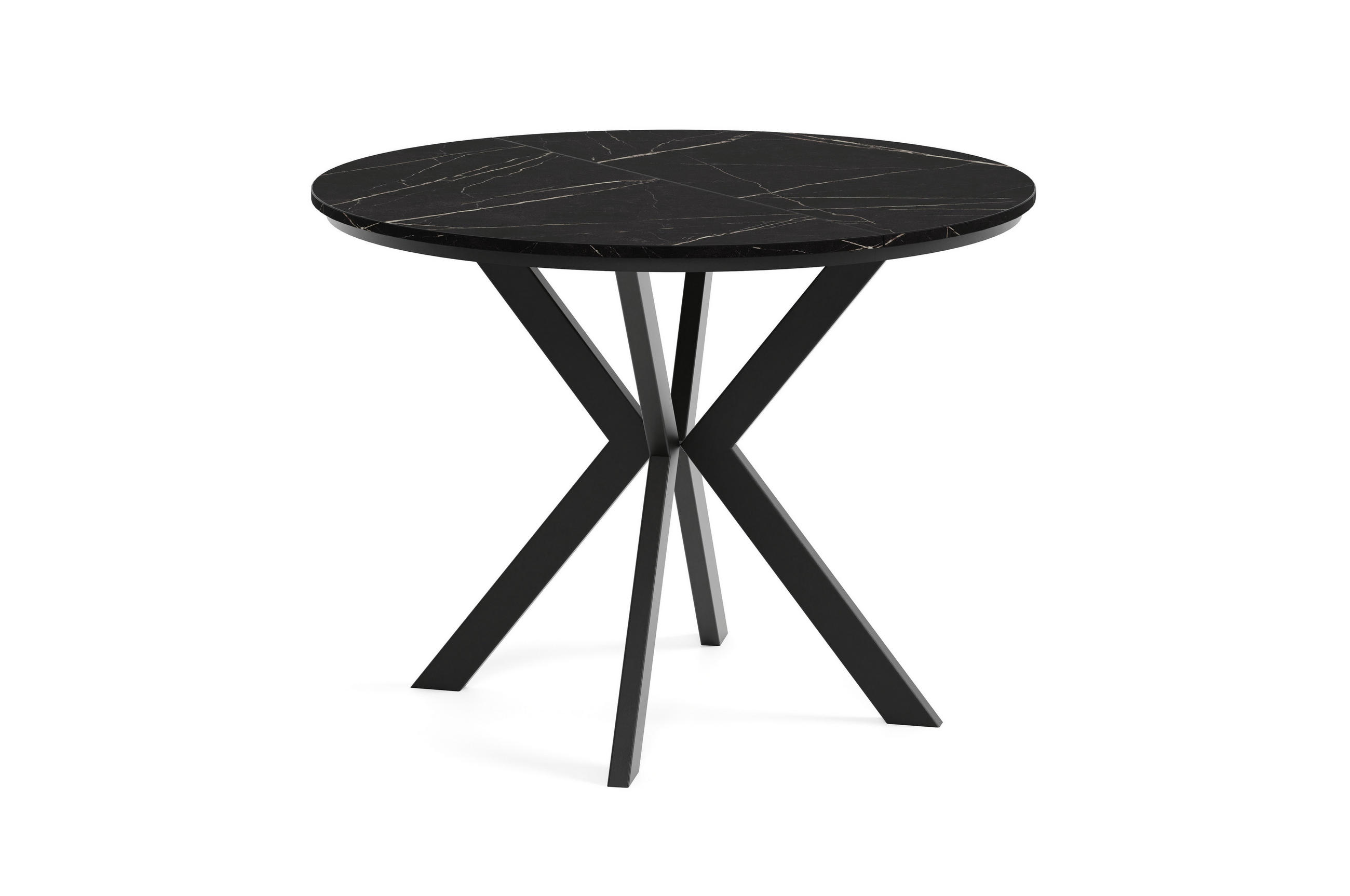 Meblini Esstisch Schwarz, Mehrfarbig 100x76x100 cm
