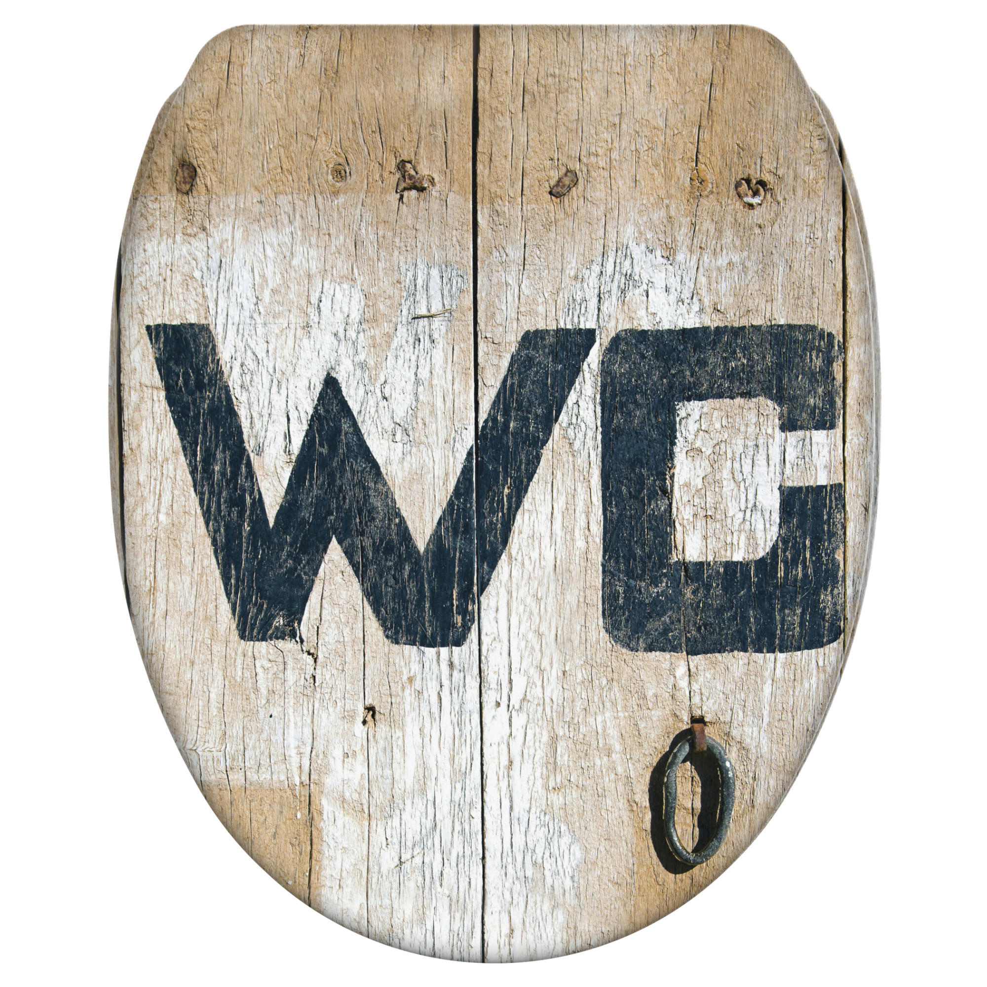 WC-SITZ mit Absenkautomatik & Top Fix Old Style - Braun, Holzwerkstoff (37.7/5.5/48cm) - Sanilo