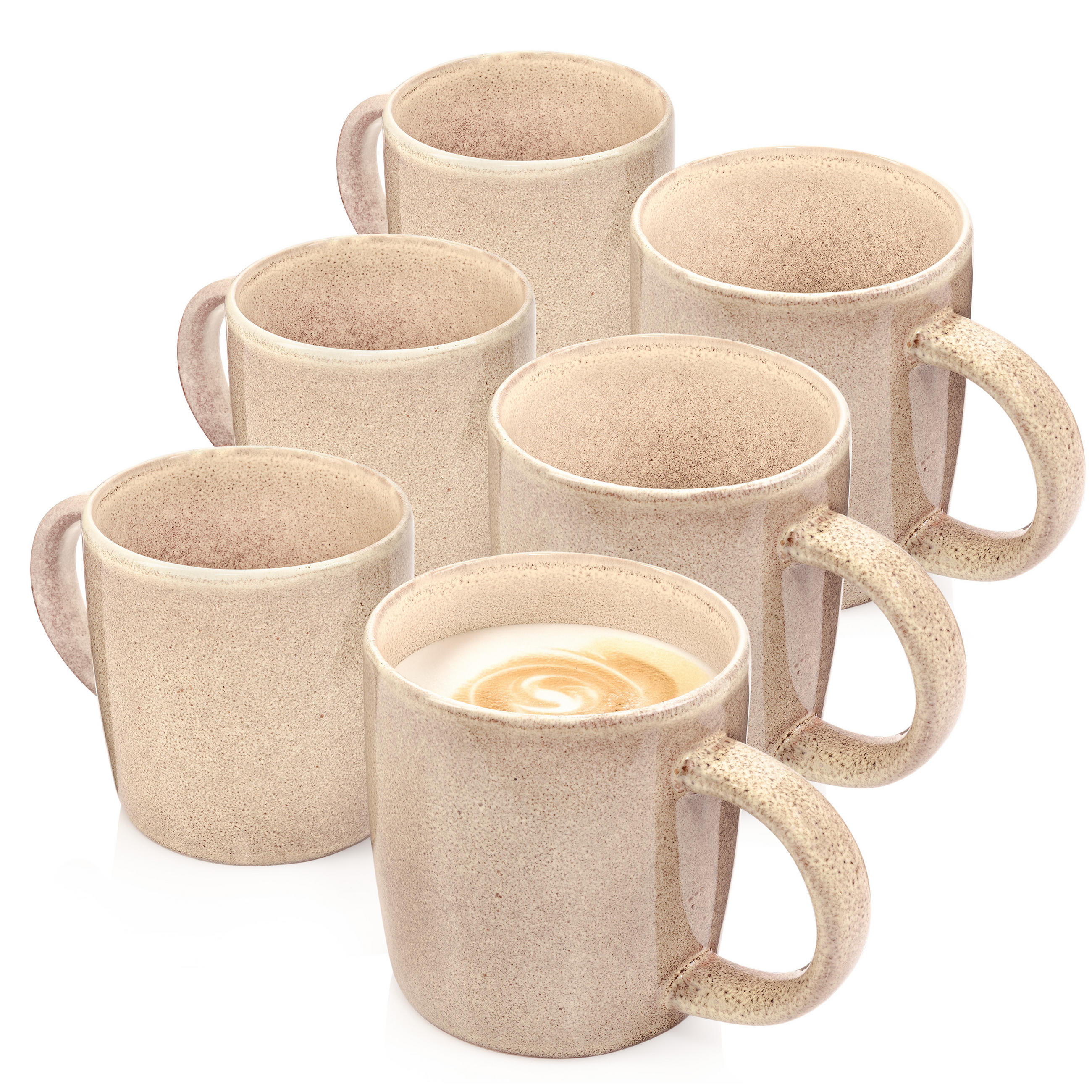 KAFFEEBECHER SET KAIRO MOCHA - 6 aus Steingut - Beige, Keramik (0.4L) - Sänger