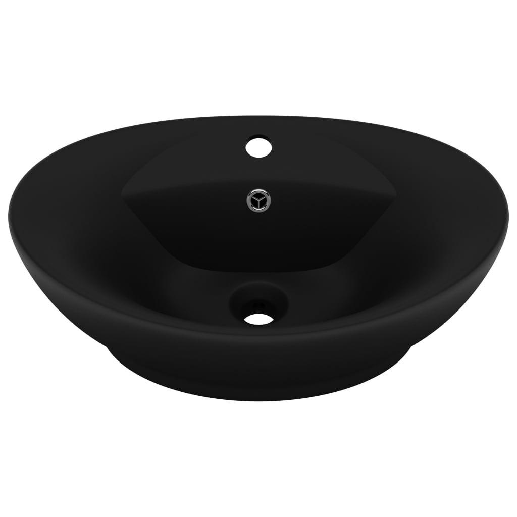 WASCHBECKEN Langenbach 58.5/39/21 cm - Schwarz, Keramik (58.5/21/39cm) - Nettlife