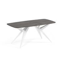 ESSTISCH AXIS - Anthrazit/Weiß, Holzwerkstoff/Metall (90/180/76cm) - Meblini