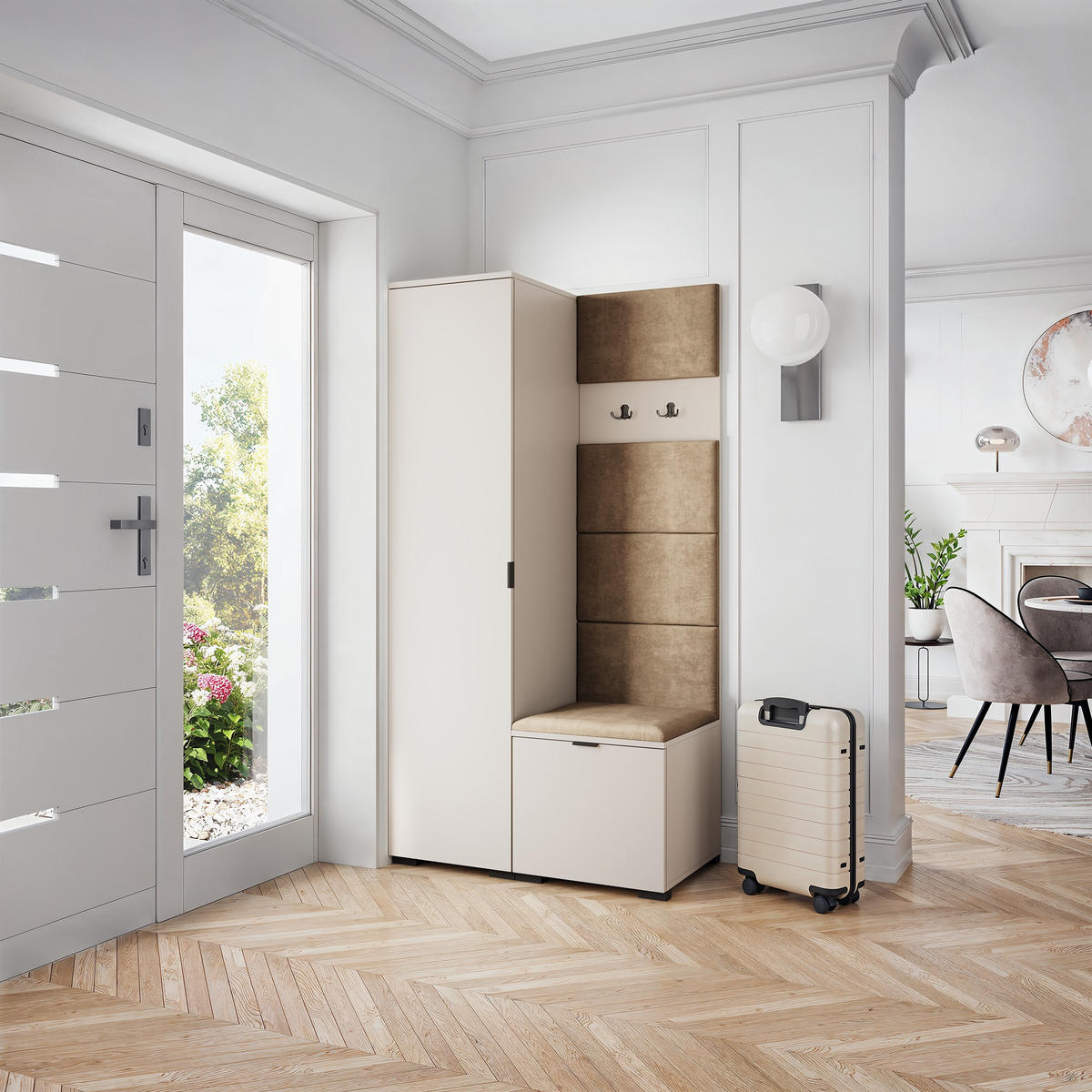 GARDEROBENSCHRANK LORI 95/181/51 cm Modern Garderobe-Set Kaschmir - Kaschmir/Beige, Holzwerkstoff (95/181/51cm) - MASSENO