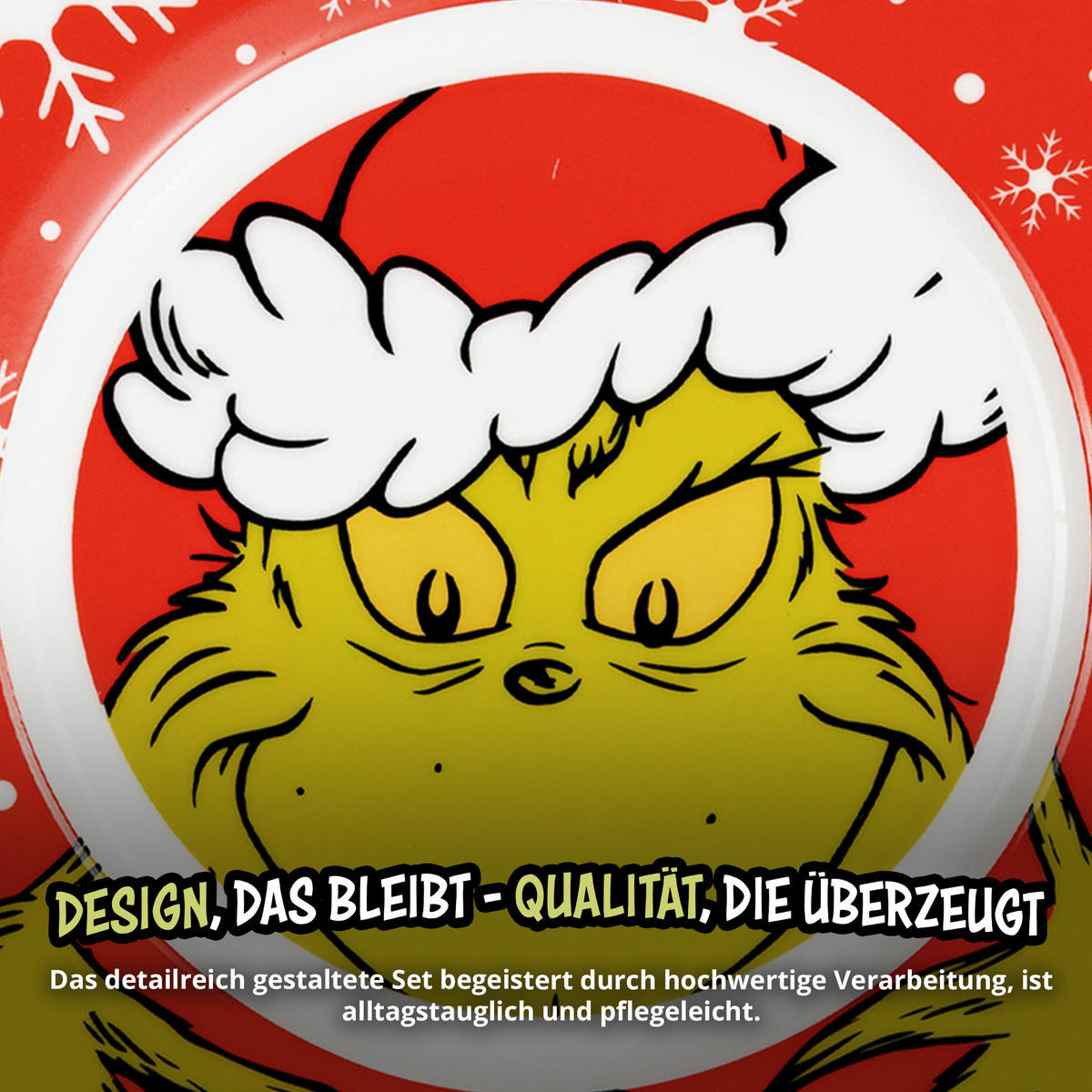 FRÜHSTÜCKSSET The Grinch Merry Grinchmas Rot 3-teilig - Rot, Keramik (23.8/11.2/23.3cm) - United Labels