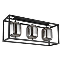 LED DECKENLEUCHTE Blacky Metall Schwarz Glas - Schwarz, Glas (77.5/25/32.5cm) - Globo Lighting