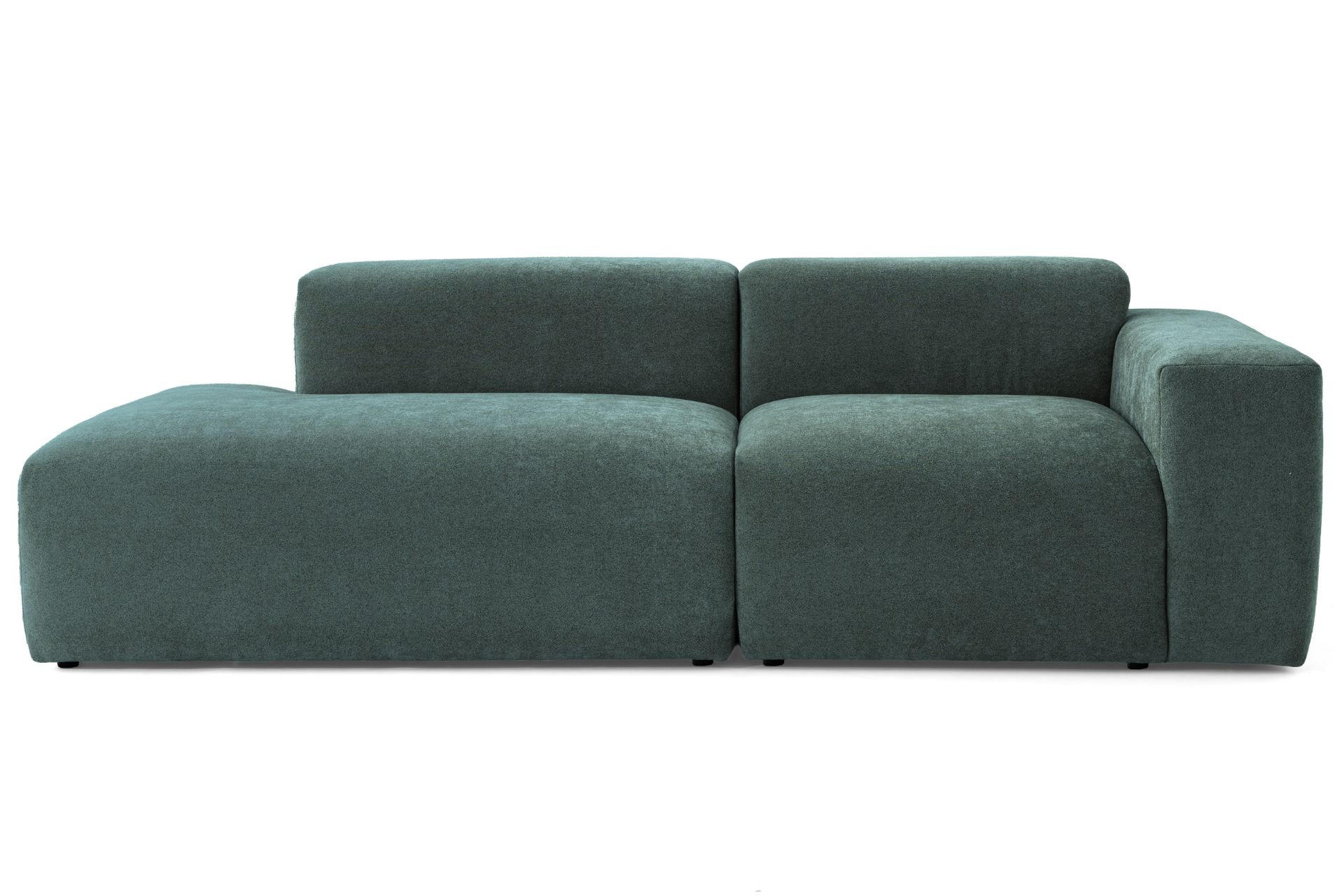 3-SITZER modulares Sofa HEAVEN SET 1 Links, Breite 255 cm Webstoff Dunkelgrün - Dunkelgrün/Schwarz, Holz/Kunststoff (255/71/102cm) - Muffo