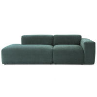 3-SITZER modulares Sofa HEAVEN SET 1 Links, Breite 255 cm Webstoff Dunkelgrün - Dunkelgrün/Schwarz, Holz/Kunststoff (255/71/102cm) - Muffo