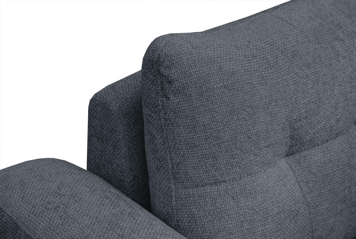 SOFA SALVINI 2-Sitzer, dunkelblau - Schwarz/Dunkelblau, Holzwerkstoff/Textil (176/88/99cm) - Courtois Laville