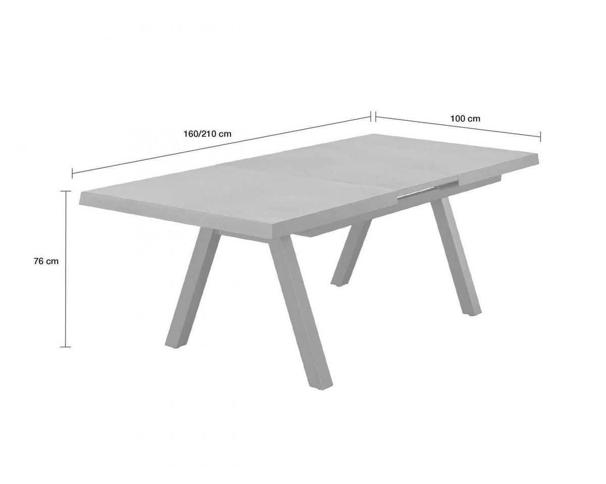 GARTENTISCH Kalifornien 160/210x100x75cm, Keramik, Anthrazit - Anthrazit, Keramik (100/210/75cm) - dasmöbelwerk