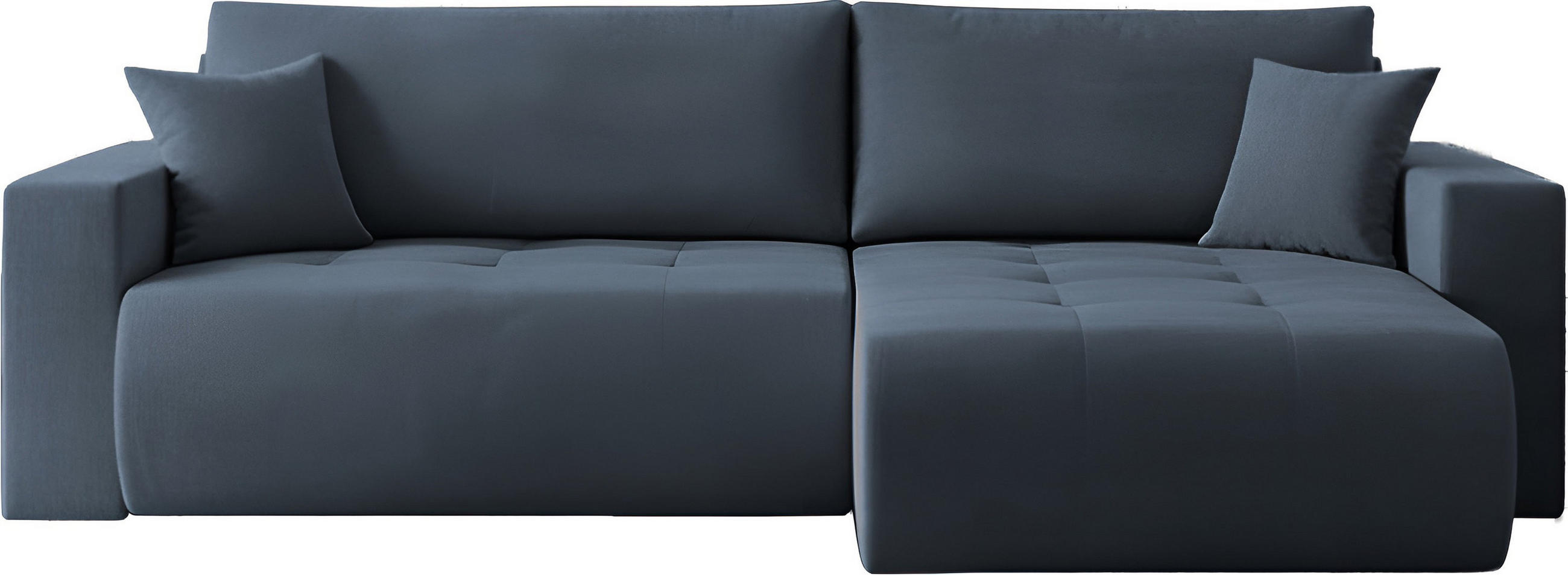ECKSOFA Alva 3-Sitzer Universall Rechts/Links, Strukturstoff Dunkelblau 277/154/83 cm - Blau/Schwarz, Textil (277/154cm) - WFL GROUP