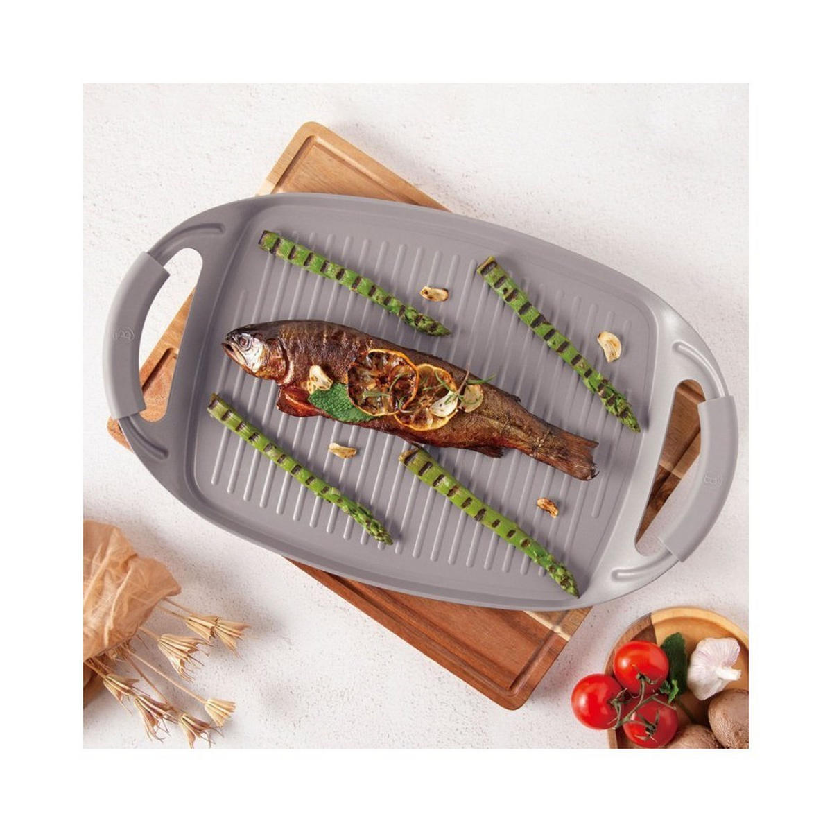 GRILLPFANNE Grau 42/29/2 cm BH8107 - Grau, Metall (42cm) - Berlinger Haus