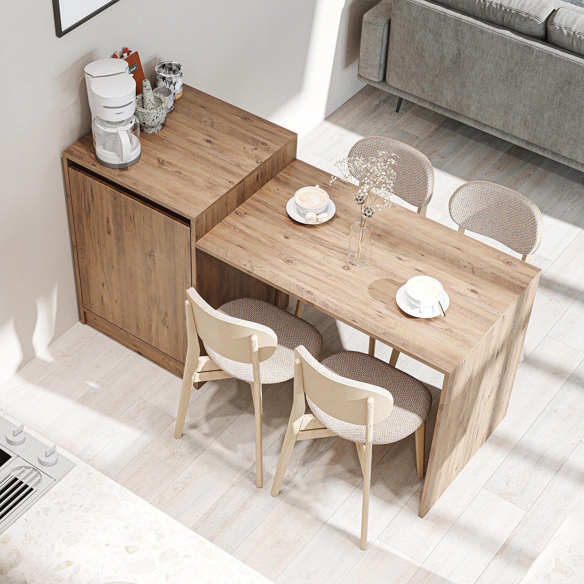 KÜCHENINSEL MILANO - Eichefarben, Holzwerkstoff (160/85/60cm) - Roomart