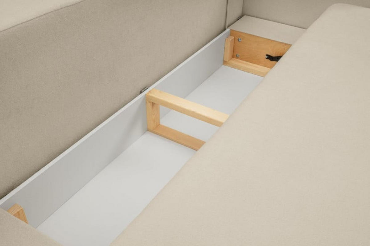 SITZSOFA Ecru LIO Mit Schlaffunktion Bezogen Mit Stoff SICURO 55 - Beige, Leder/Textil (238/86.5/101cm) - Sepro Meble