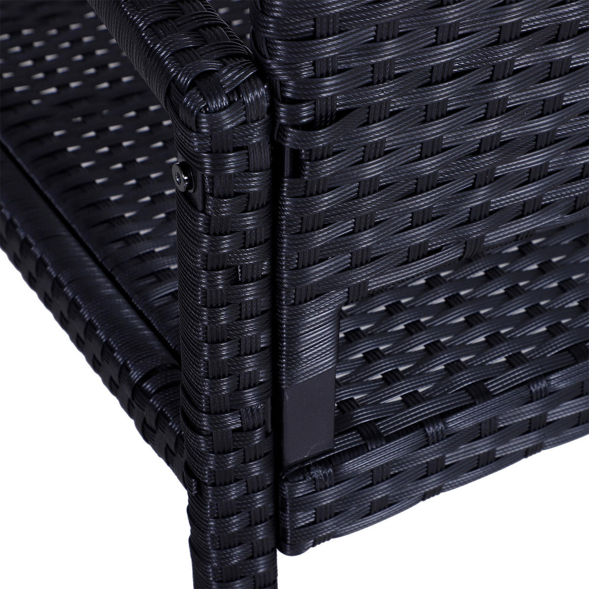 GARTENBANK DE-07559 für 2 Personen in Rattanoptik Schwarz - Schwarz, Metall (122/85/60cm) - ComfortXL