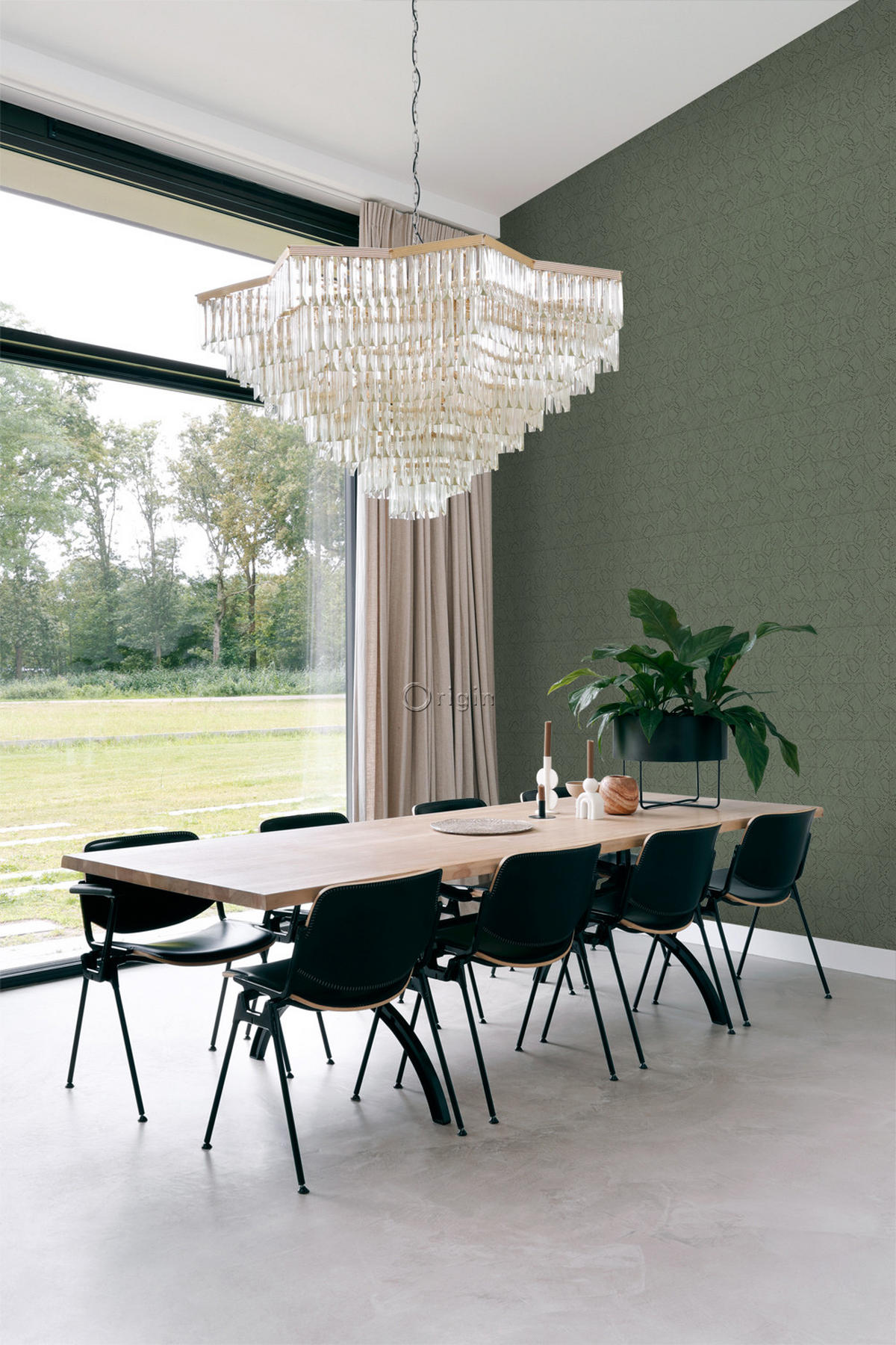 TAPETE Fliesenmuster mit Schlangenhaut-Motiv 53 cm x 10.05 m - Braun, Papier (53/1000cm) - Origin Wallcoverings