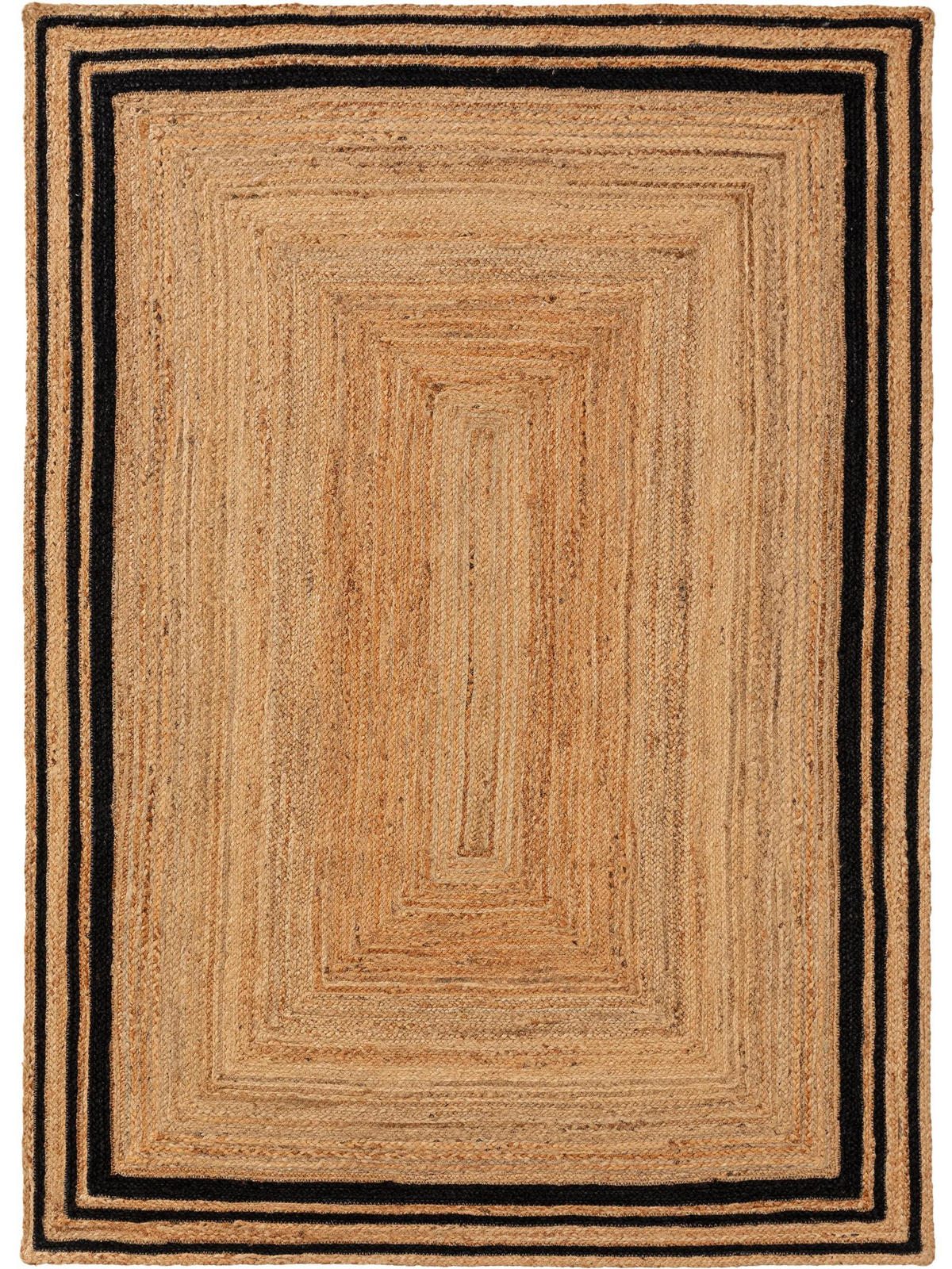 JUTETEPPICH Jutta Schwarz 120x170 cm - Schwarz, Textil (120/170cm) - benuta Pure