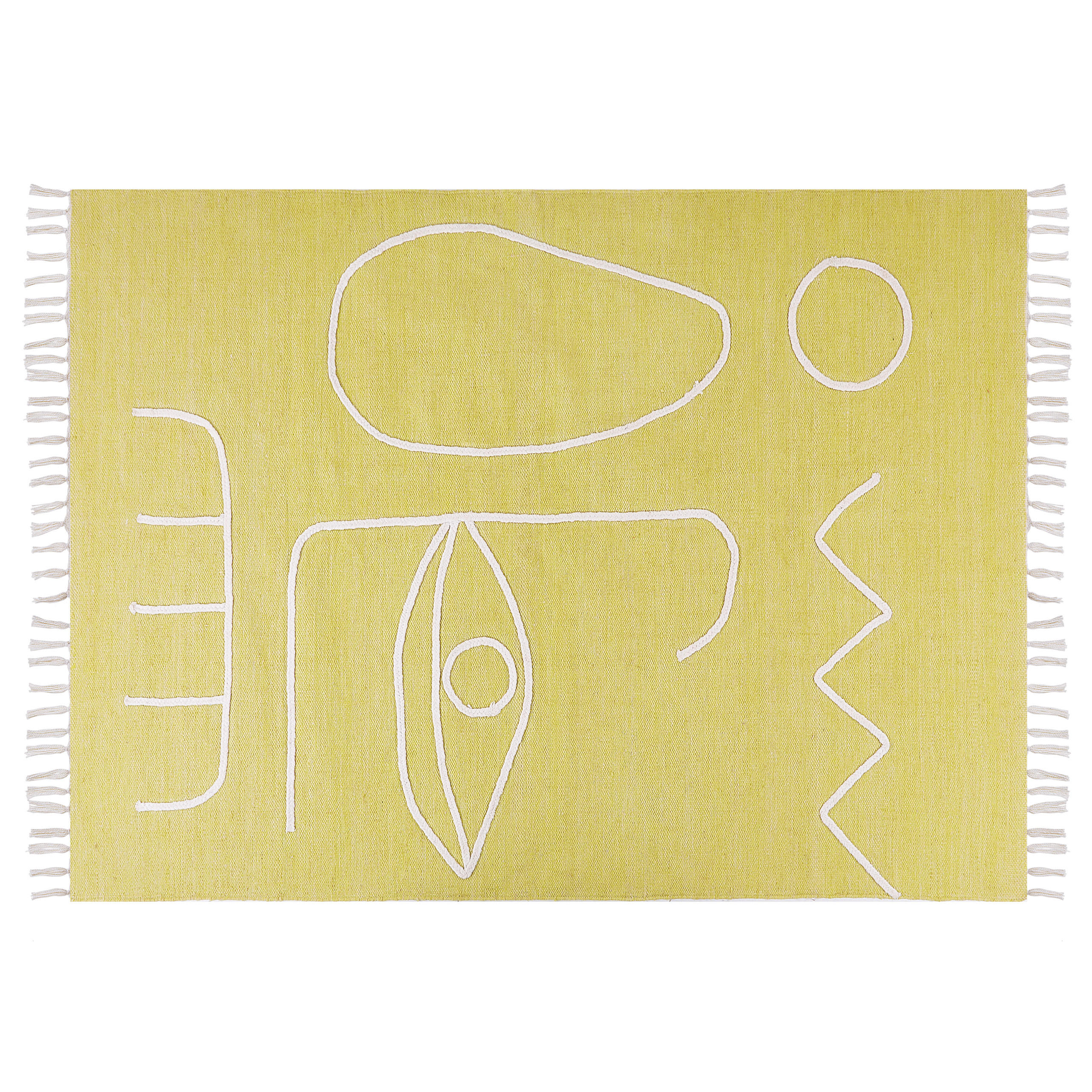 OUTDOOR-TEPPICH Yavu 200/140 cm - Gelb, Kunststoff (140/200cm) - Beliani