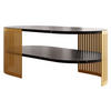 COUCHSITCH Fikoli Oval Gold II - Goldfarben/Schwarz, Holzwerkstoff/Metall (100/50/40cm) - MIRJAN24