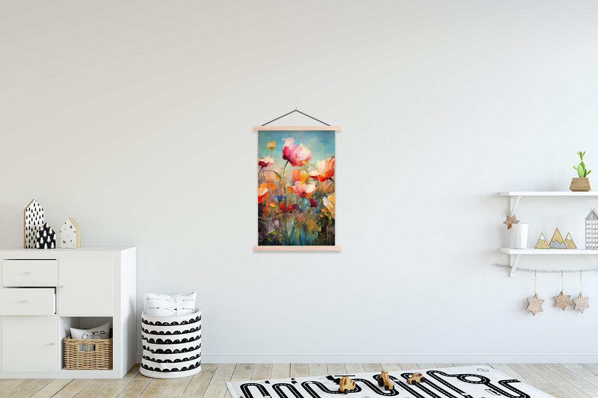 POSTER Blumen - Aquarell - Kunst - Botanisch - Natur 60x90 cm - Orange, Textil (60/90/0.15cm) - MuchoWow