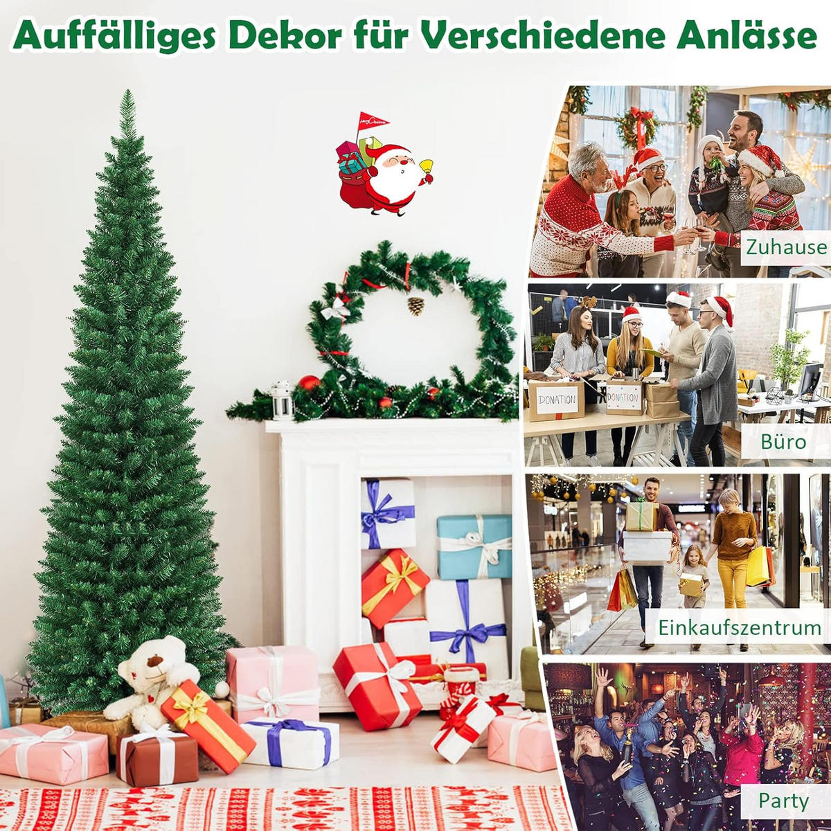 WEIHNACHTSBAUM 210cm Grün - Grün, Kunststoff (210cm) - COSTWAY