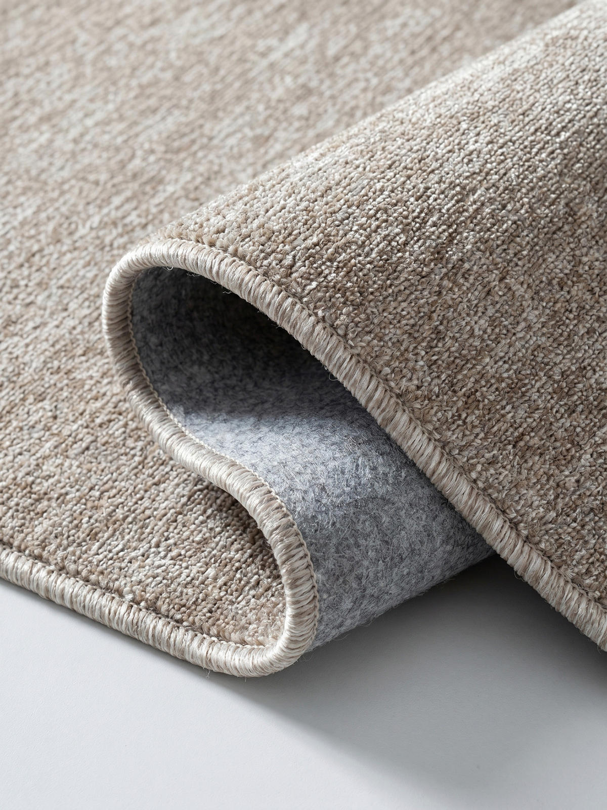 TEPPICH Flur Einfarbig Pflegeleicht Waschbar Wohnzimmer OEKO-TEX Rund Beige 200x200 cm Diele – AMMER - Beige, Textil (200/200cm) - KADIMA DESIGN