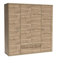 KLEIDERSCHRANK BALESTRAND N3 Kleiderständer Eiche - Eichefarben/Silberfarben, Glas/Holzwerkstoff (196/201/58cm) - Komodee
