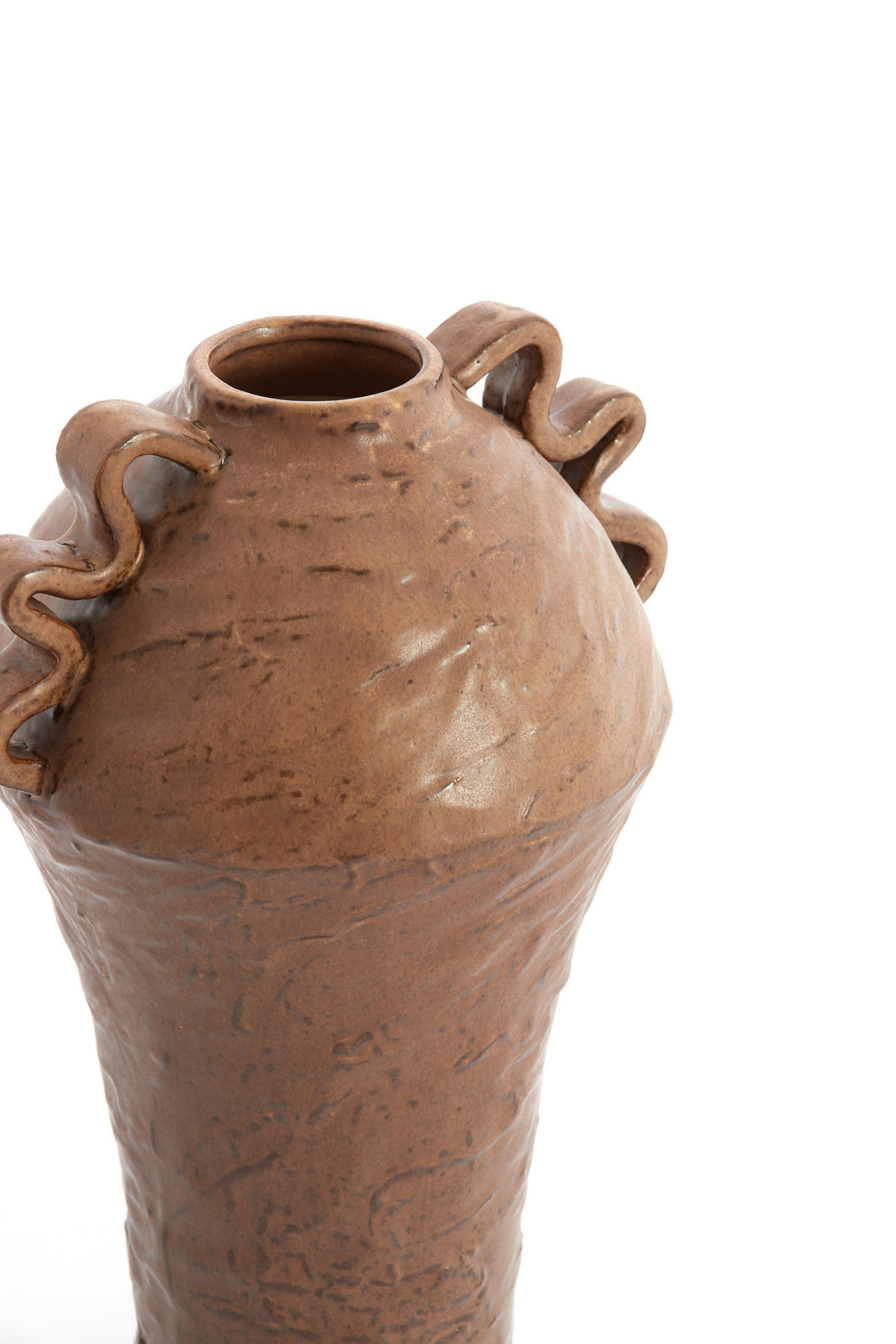 VAZE Volca Braun 25/20/35 cm - Braun, Keramik (35cm) - Light & Living