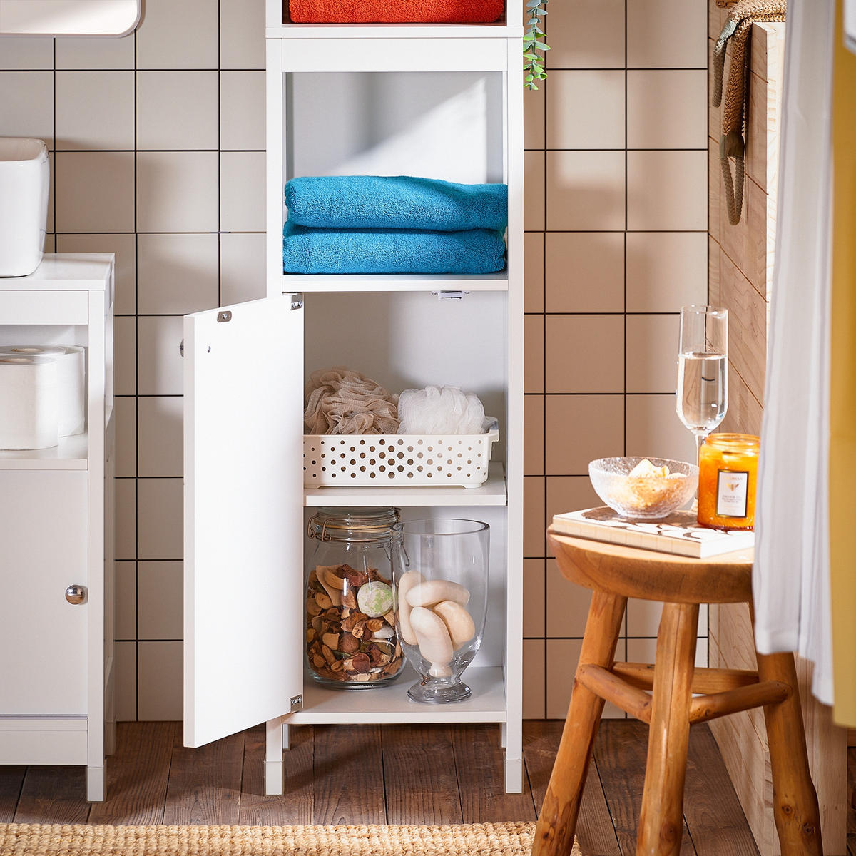 HOCHSCHRANK Weiß - Weiß, Holzwerkstoff (30/144/30cm) - SoBuy