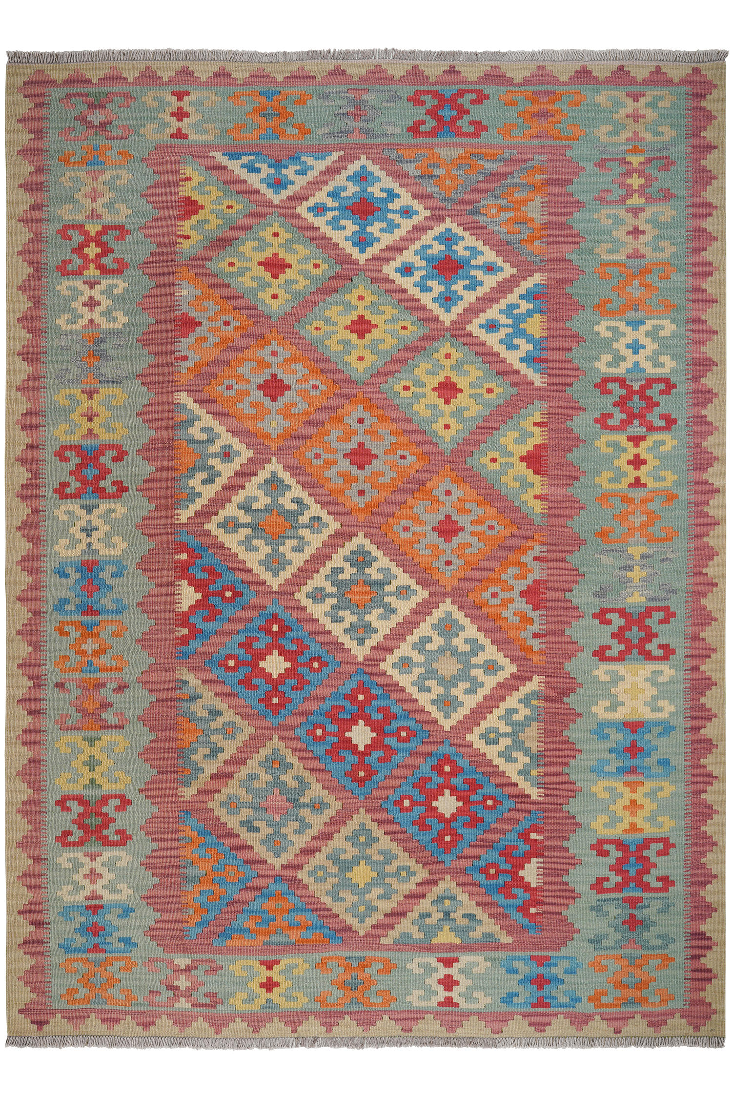 HANDWEBTEPPICH Kelim Gashgai Rot 249/184 cm Schurwolle - Rot, Textil (184/249cm) - Looma