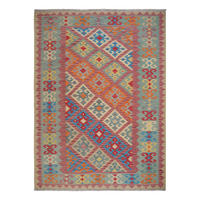 HANDWEBTEPPICH Kelim Gashgai Rot 249/184 cm Schurwolle - Rot, Textil (184/249cm) - Looma